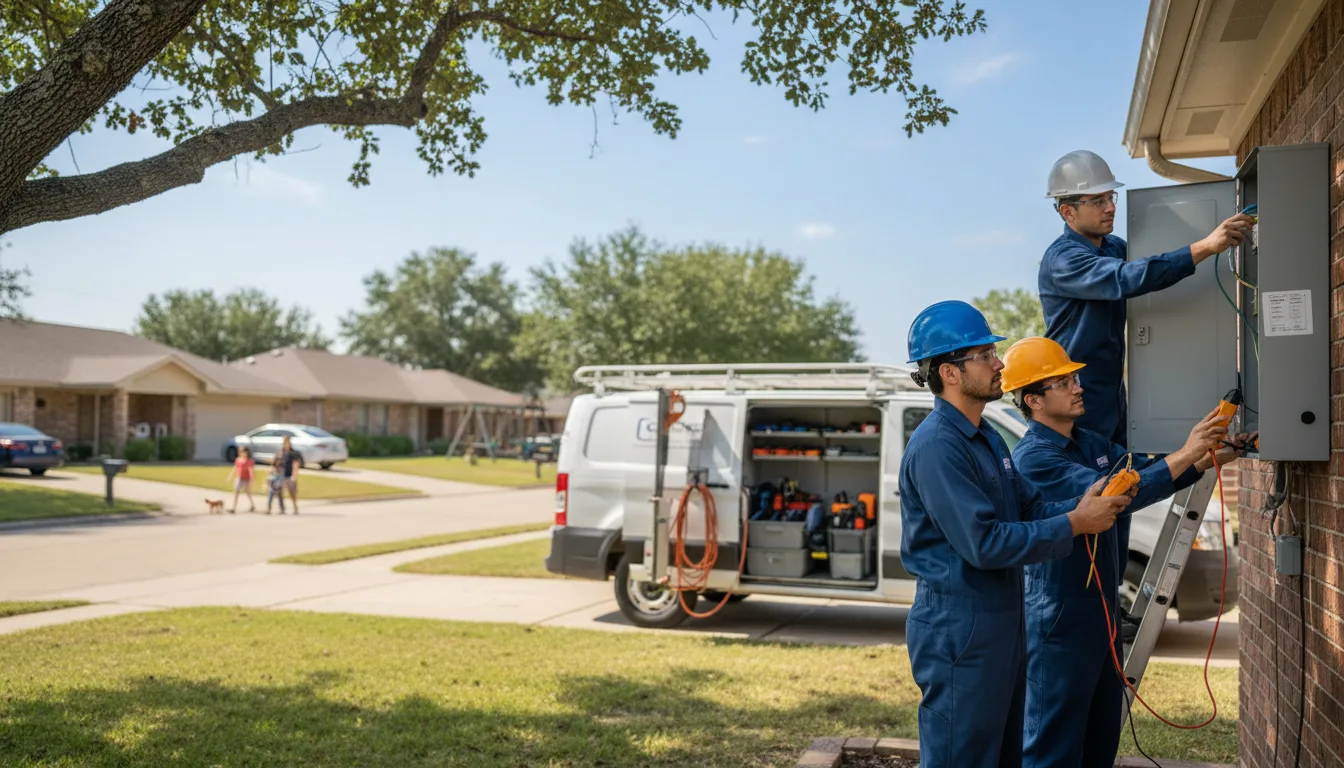 Certified electrician providing emergency electrical services in Waelder, TX